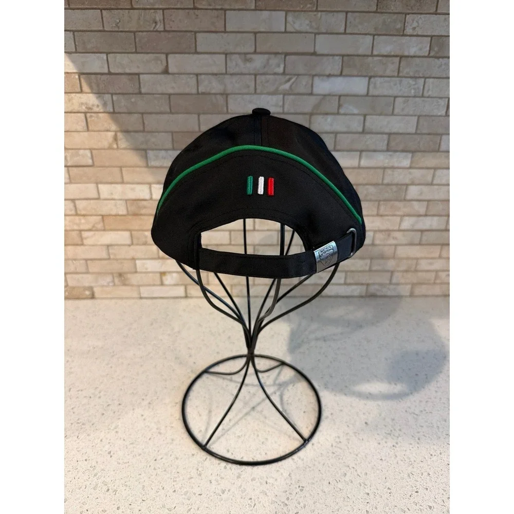 Lamborghini Squadra Corse Black Green Strapback Hat Racing Cap Embroidered Logo